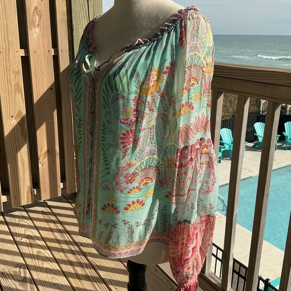 Hale Bob Multicolor Bohemian Blouse - Picture 4 of 8